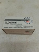50 rounds 30 carbine 110 grain FMJ