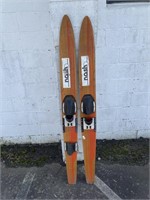 Pair of Vintage Nash Wooden Water Skis