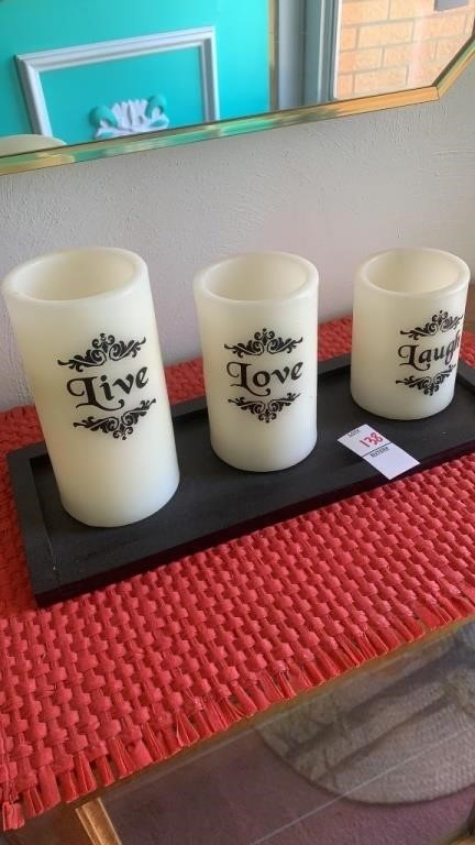 Live, Love, Laugh decorative candle set