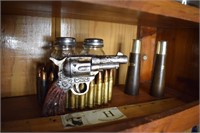 Two Sets of S&P Shakers: Pistol, MCM