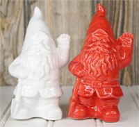 Red & White Gnomes w/Shovels S/P Shakers