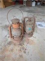 Two antique Dietz oil lanterns