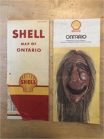 2 x Vintage SHELL OIL Maps
