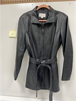 Worthington Faux Leather Jacket w/ Belt