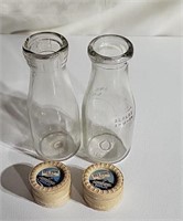 Milk bottles and lids