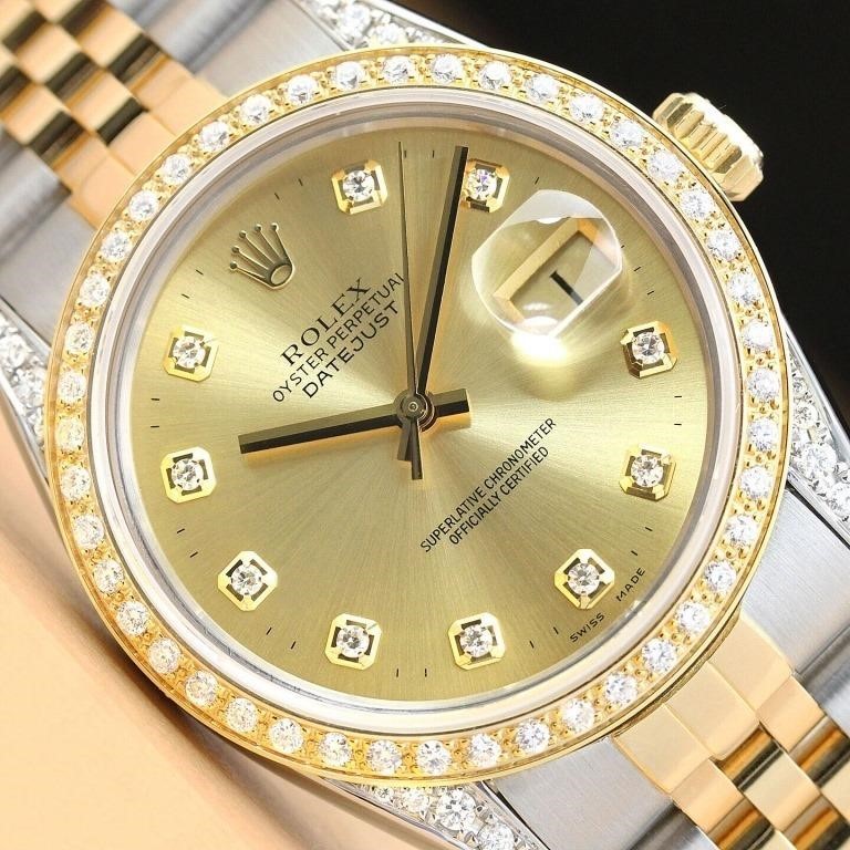 Rolex Men Datejust Diamond Watch