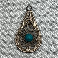 Sterling Necklace Pendant with Blue Stone