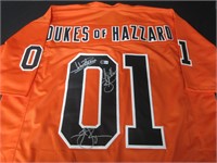 DUKES OF HAZZARD SIGNED GENERAL LEE JERSEY BAS