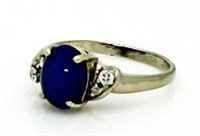 14kt Gold Genuine Star Sapphire & Diamond Ring