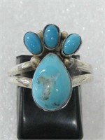 Sterling Silver Navajo Carol Wylie Turquoise Ring