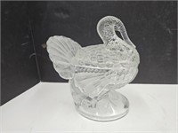 Vintage Glass Turkey on a Nest