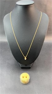 14K NECKLACE AND EARRINGS