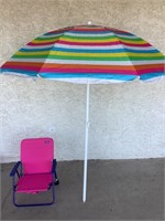 Umbrella W/Carry Sock, Folding Chair 66in Wide