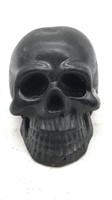 Concrete Skull Figure  - Painted Black