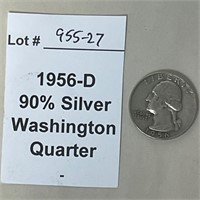 1956-D 90% Silver Quarter
