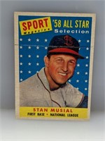 1958 Topps 476 Stan Musial All Star HOF Cardinals
