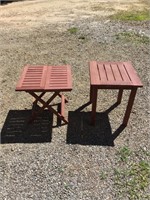 Outdoor Tables Lot of 2 Painted One Folds