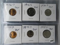 (2) Proof Sets. Dates: 1975 & 1976. (6) Coins