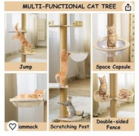 DIY Wooden Large Cat Tree Floor to Ceiling Cat Tow