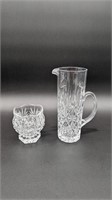 VINTAGE CRYSTAL TALL CREAMER AND SUGAR BOWL