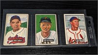 3 1951 Bowman Baseball Cards J