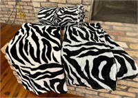 3 Plush Zebra Print Throw Blankets