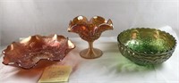 Collection of carnival glass(one Fenton)