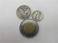 25 c 1926 et 10 c 1923 argent USA
