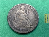 1848 Sealed Liberty Half Dollar