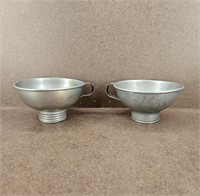 2 Vtg Aluminum Cooking Funnels