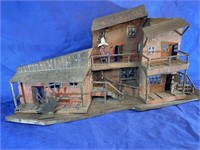All Metal Old West Town Scene, 32x10x16"T