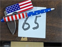 American Flag Knife and Pen