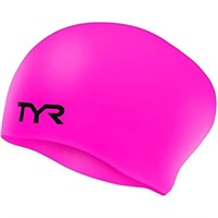 TYR Long Hair Wrinkle-Free Silicone Swim Cap,
