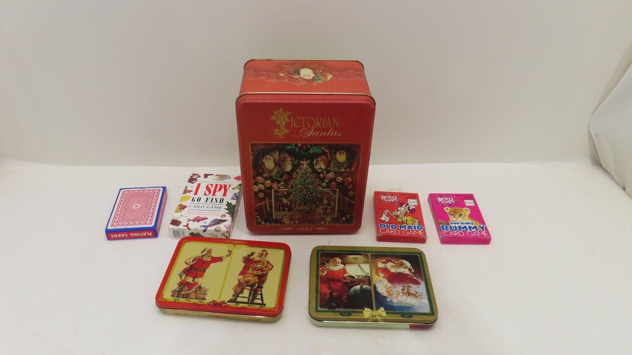 card games, vintage tins