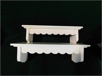 2 wooden wall shelves, 12" x 4.5" x 4"