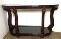 Entry Table with Curved Legs & Glass Inset Top