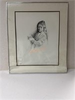 Signed Charcoal Howard Weingarden child portrait
