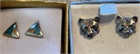 (2) Pair Pierced Earrings in Gift Boxes