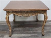 French style carved wood side table