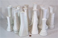 16 Misc. Vintage White Milk Glass Vases