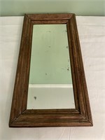 ANTIQUE WOOD FRAMED MIRROR - PRIMITIVE STYLE