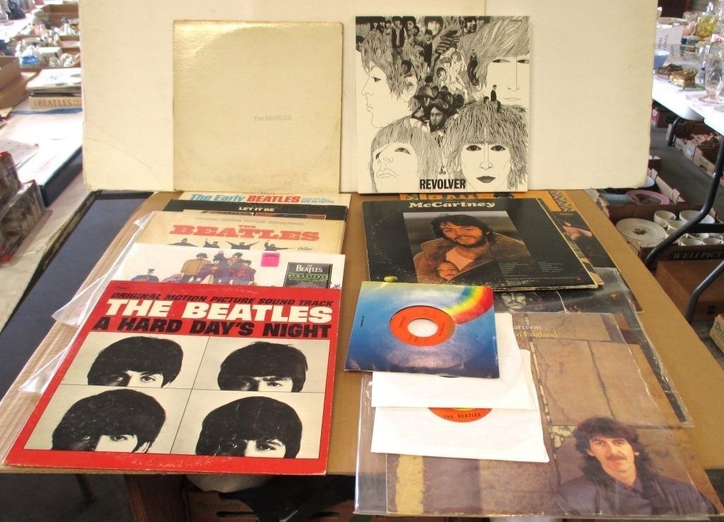 Group of Mostly Beatles LP & 45 Records
