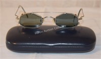 (S2) Vintage Octagon Glasses w/ Clip-on Sun Glass