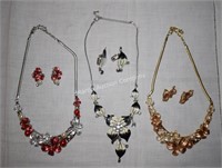 (S2) Lot of 3 Costume Jewelry Necklace/Earring Set