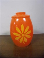 Vintage Glass Orange Cookie Jar