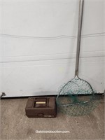 Smaller Fishing Tackle Box & Fishing Net