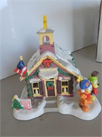 LIGHTED GARFIELD CHRISTMAS SCHOOL HOUSE