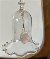 Vintage Glass Bell with Pink Unicorn
