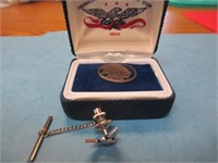 Swank Coin & Eagle Tie Pin