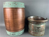 Turquoise & Copper Metal Drum & Pot